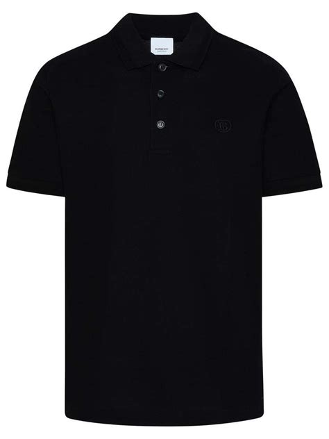 burberry polo nera logo rosso